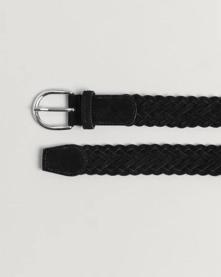 ANDERSON'S Woven Suede Belt | Black