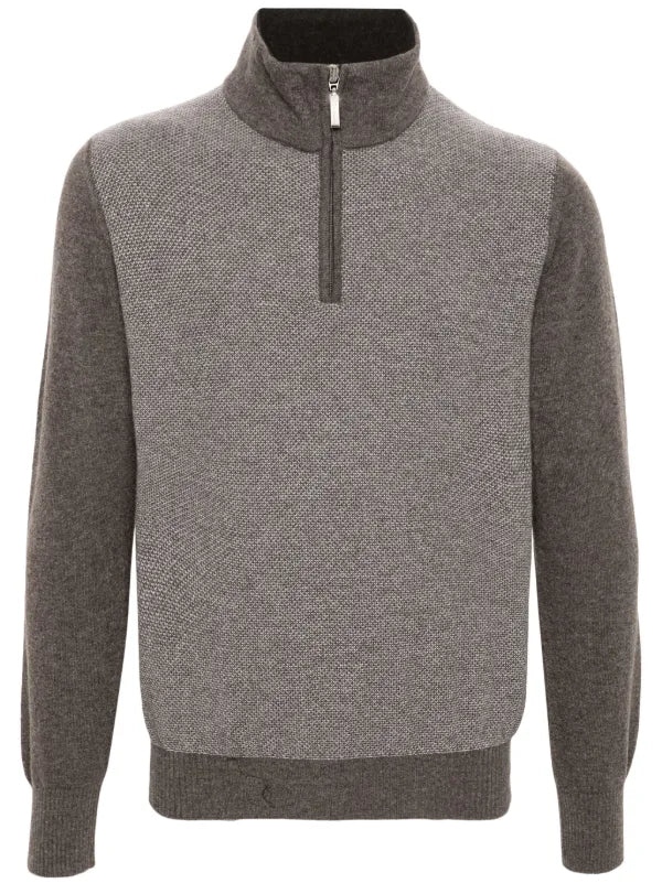 DORIANI Cashmere Half Zip Sweater