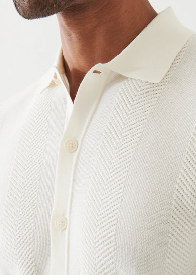 PATRICK ASSARAF Cotton Cashmere SS Button Knit Shirt