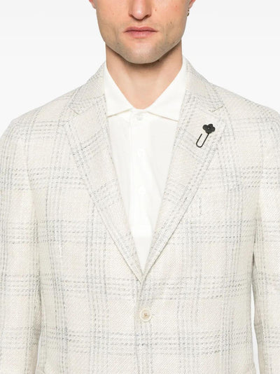 Lardini Linen Wool Subtle Check Jacket