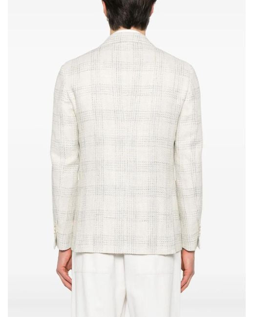 Lardini Linen Wool Subtle Check Jacket