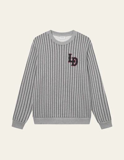 LES DEUX Brady LD Patch Pinstripe Sweatshirt