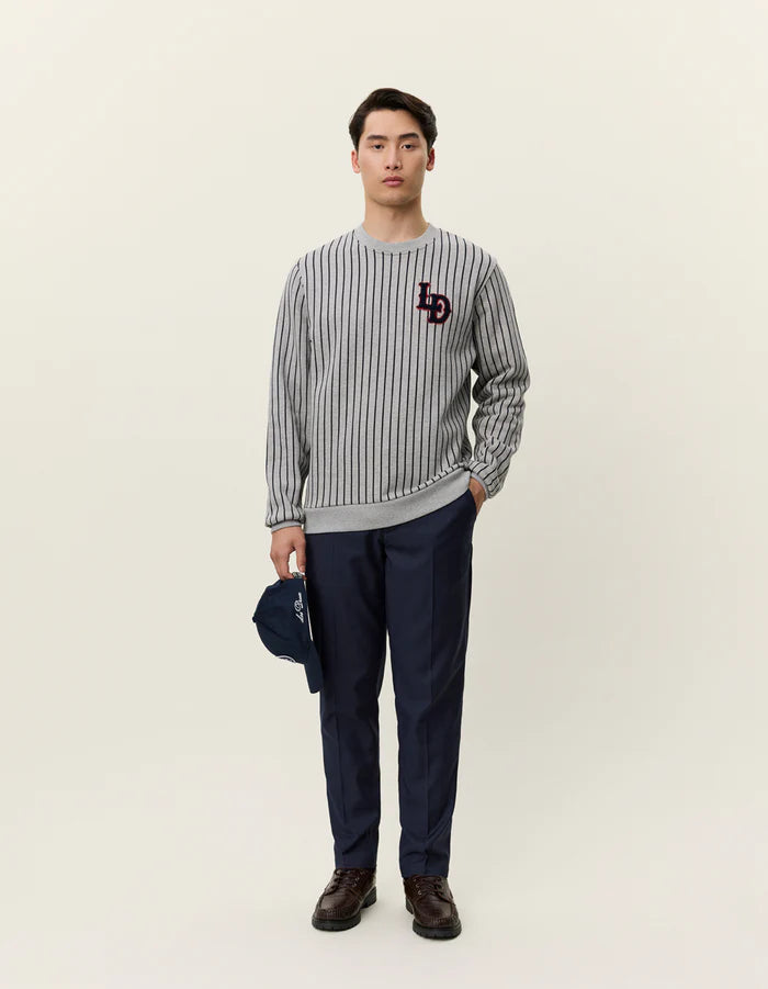 LES DEUX Brady LD Patch Pinstripe Sweatshirt