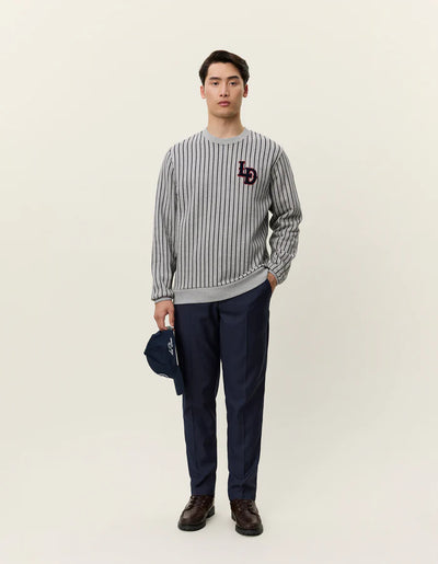 LES DEUX Brady LD Patch Pinstripe Sweatshirt