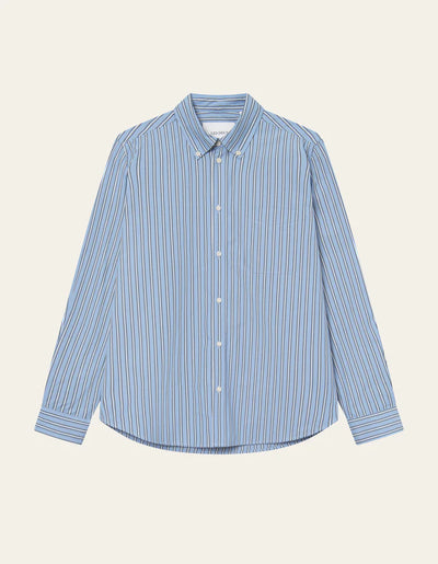 LES DEUX Kent Stripe Poplin Shirt