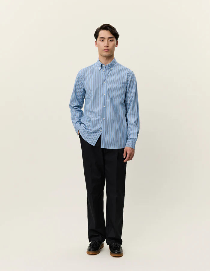 LES DEUX Kent Stripe Poplin Shirt