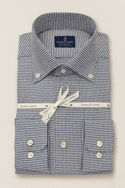 EMANUEL BERG Houndstooth Twill Shirt