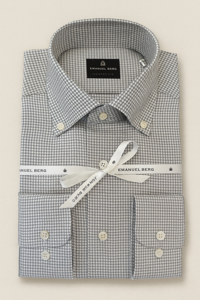 EMANUEL BERG Houndstooth Twill Shirt