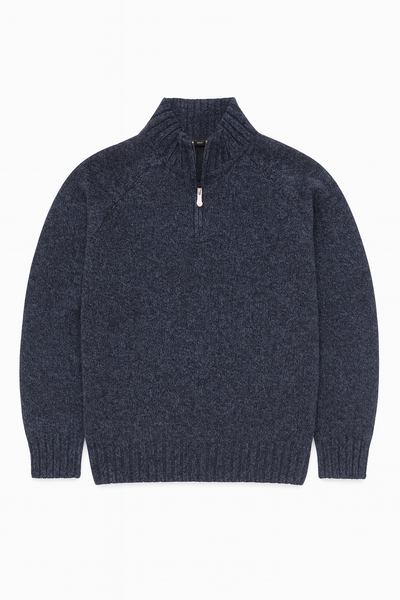 GRAN SASSO Pic Stitch Mock Zip