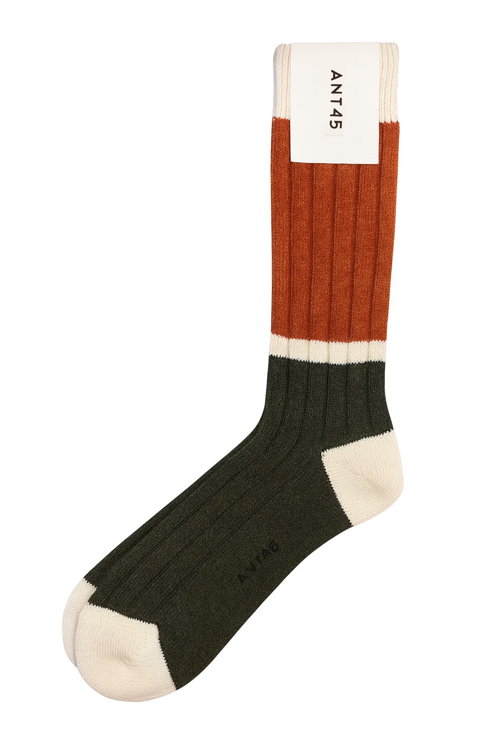 ANT45 Ribbed Wool Sock in Tonal Pattern
