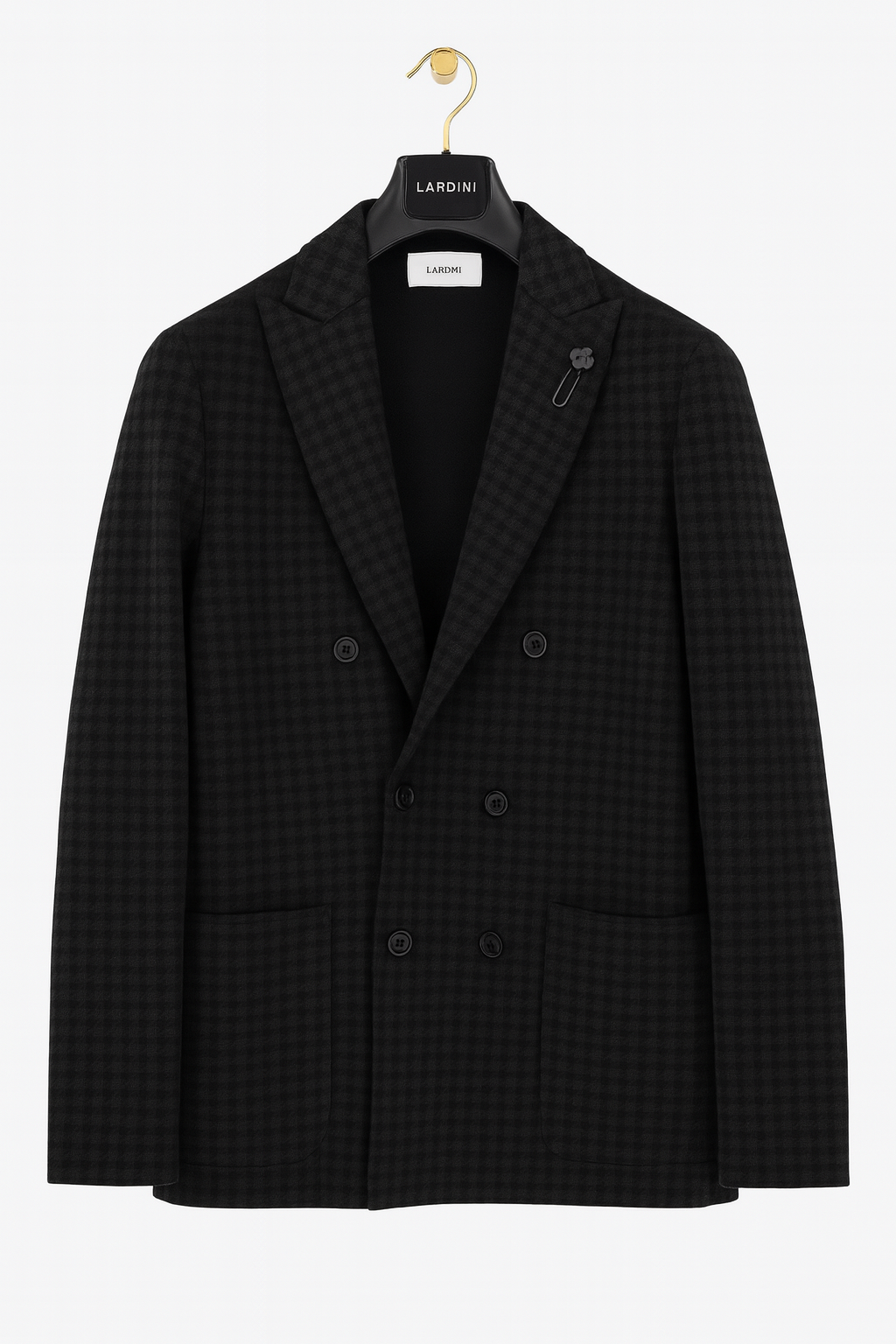 LARDINI DB Houndstooth Knit Jacket