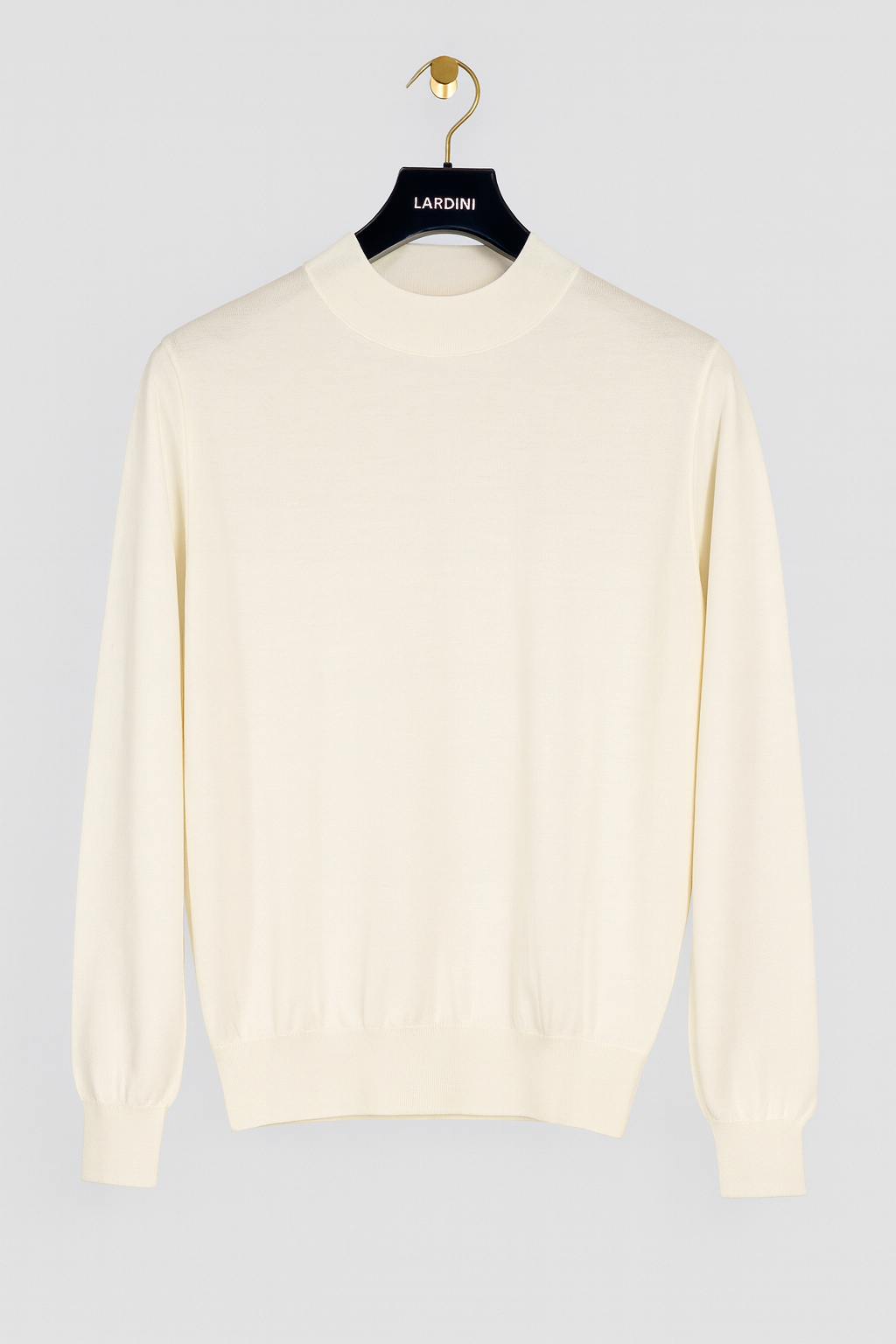 LARDINI Wool Silk Mock Neck Sweater