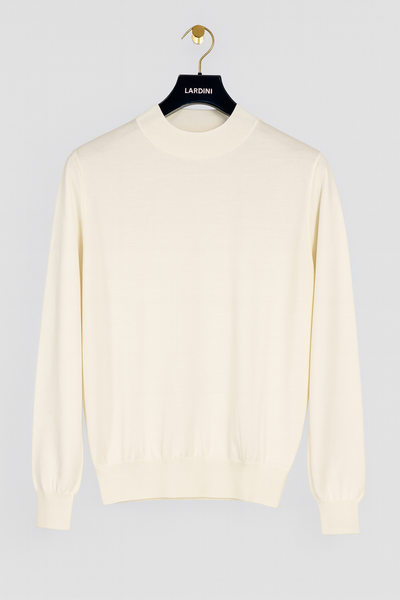 LARDINI Wool Silk Mock Neck Sweater