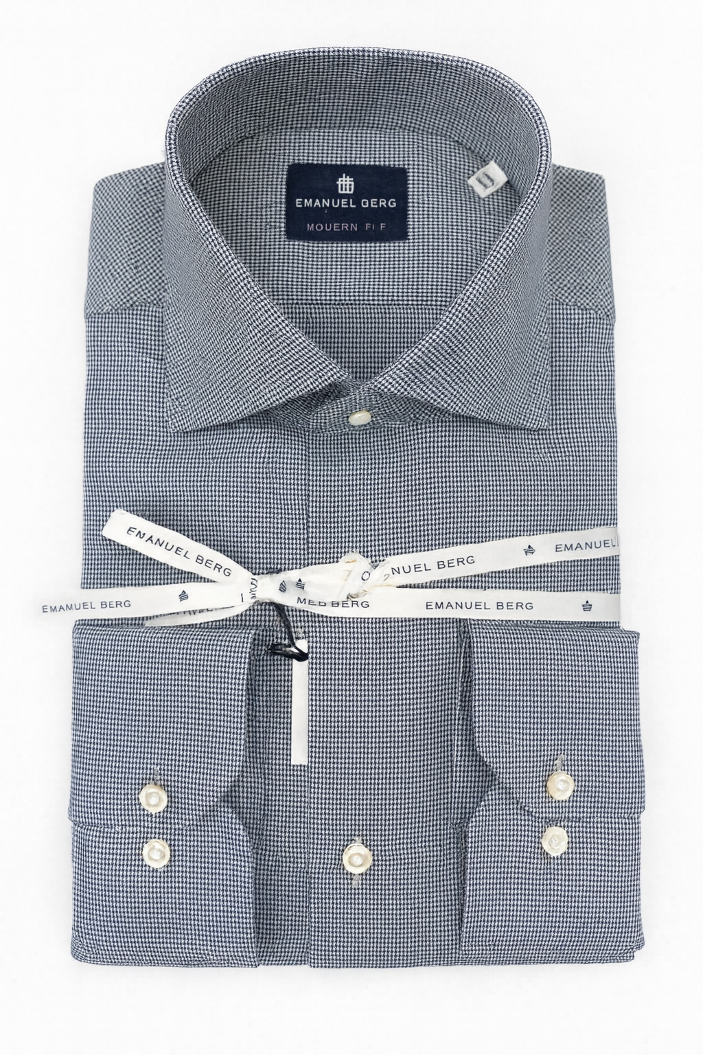 EMANUEL BERG Yoga Twill Mini Houndstooth Shirt