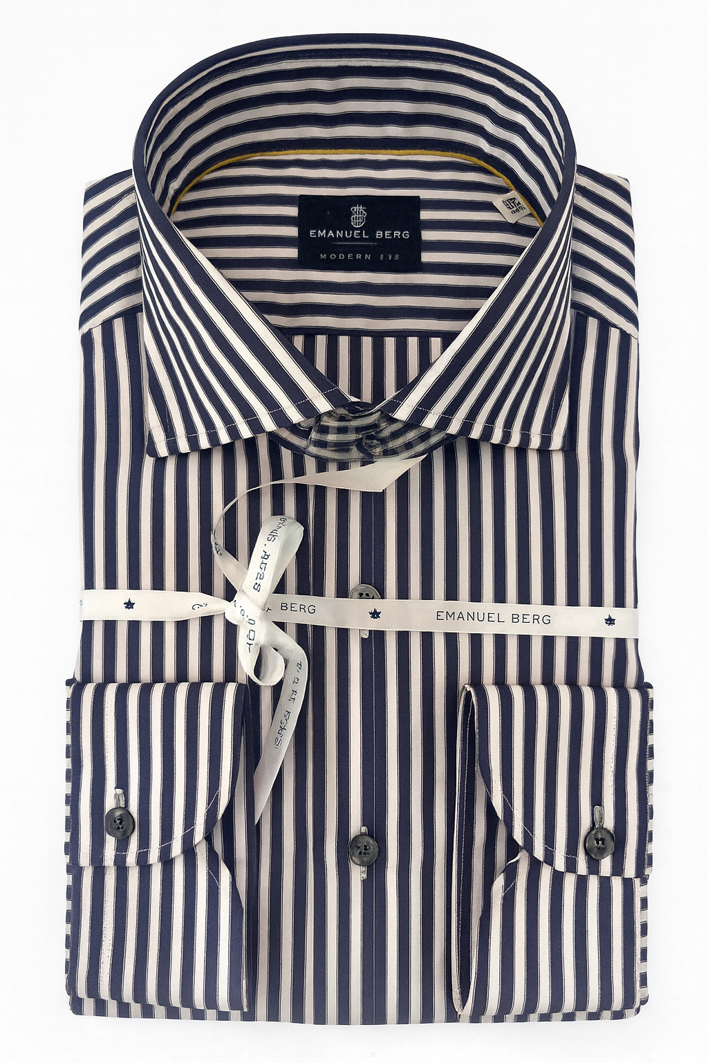EMANUEL BERG Premium Luxury Broad Stripe Shirt
