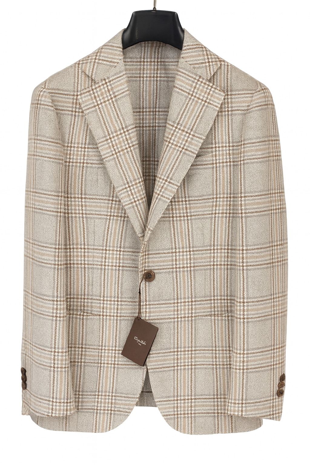 DORIANI Cashmere Soft Check Jacket | Rust