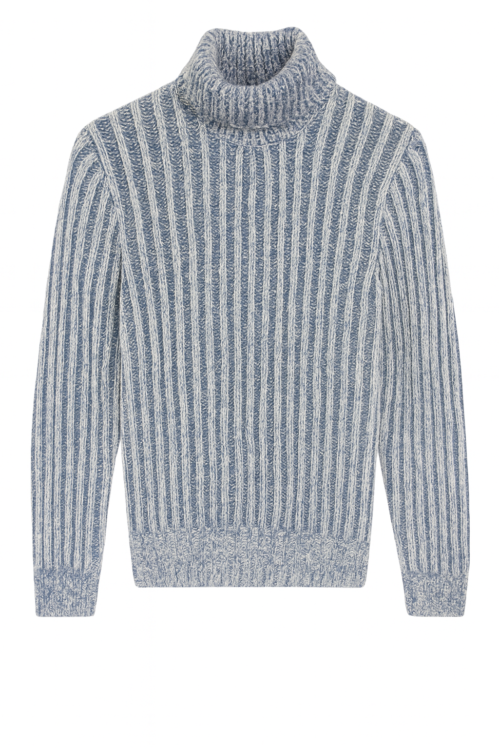 GRAN SASSO Ribbed Turtleneck | Blue White