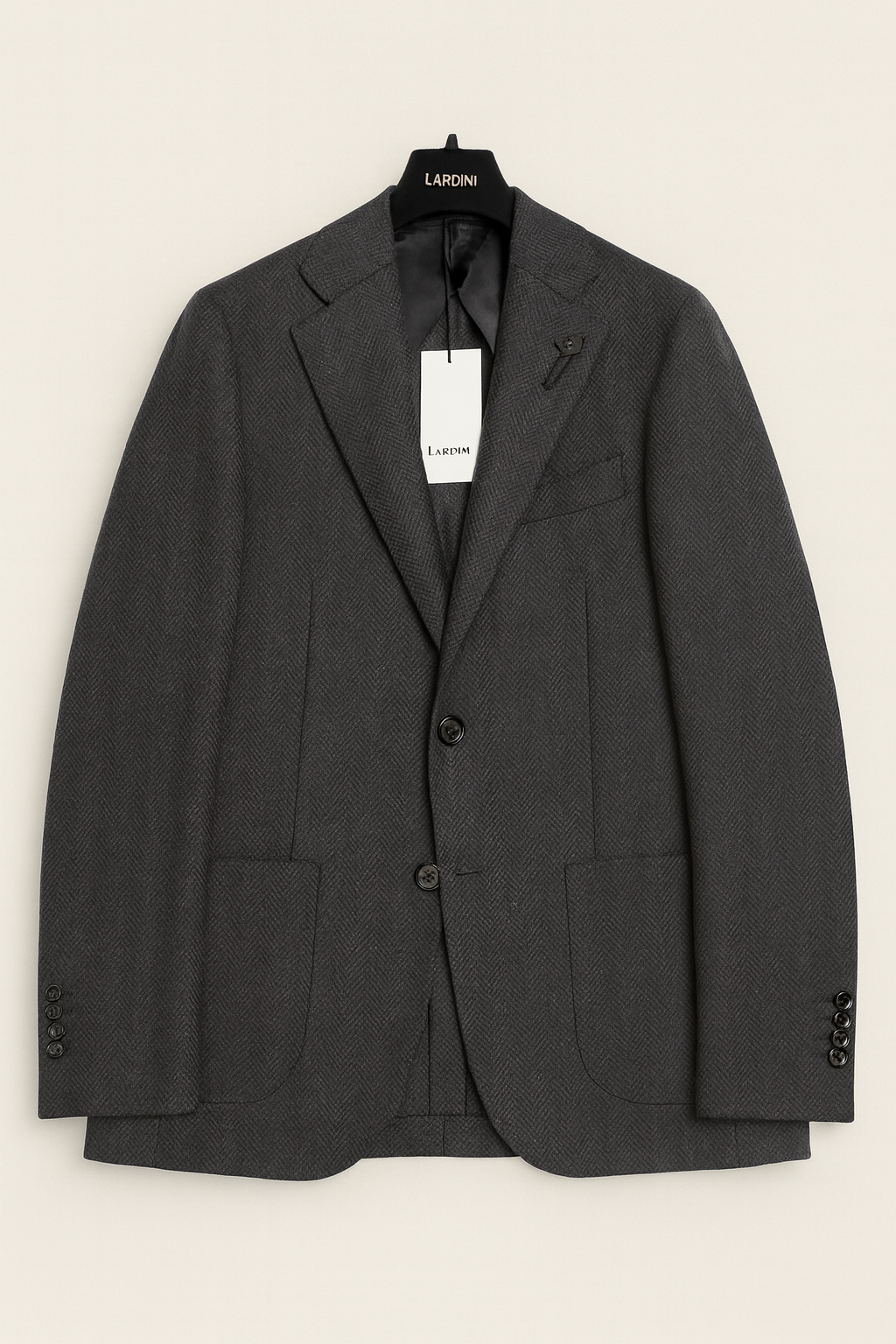 LARDINI Wool Cashmere Herringbone Jacket