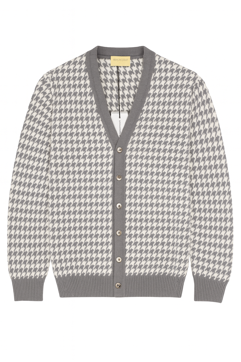 GATSBY Houndstooth Cardigan | Grey