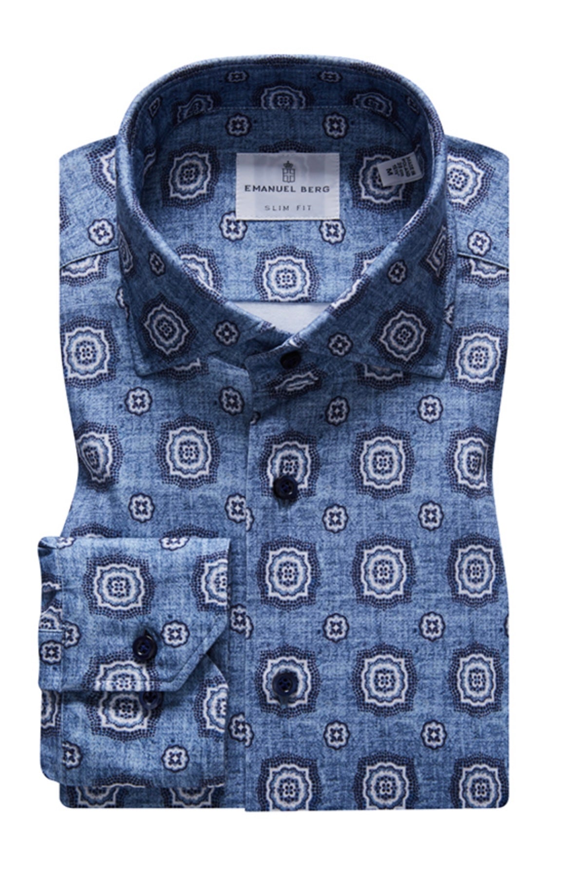 EMANUEL BERG 4Flex Shirt | Kaleido Med Blue