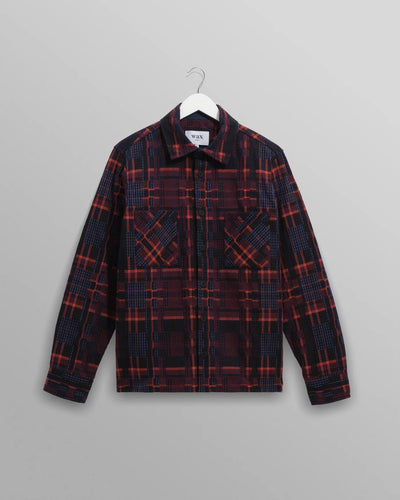 WAX LONDON Whiting Overshirt Glitch Check | Burgundy