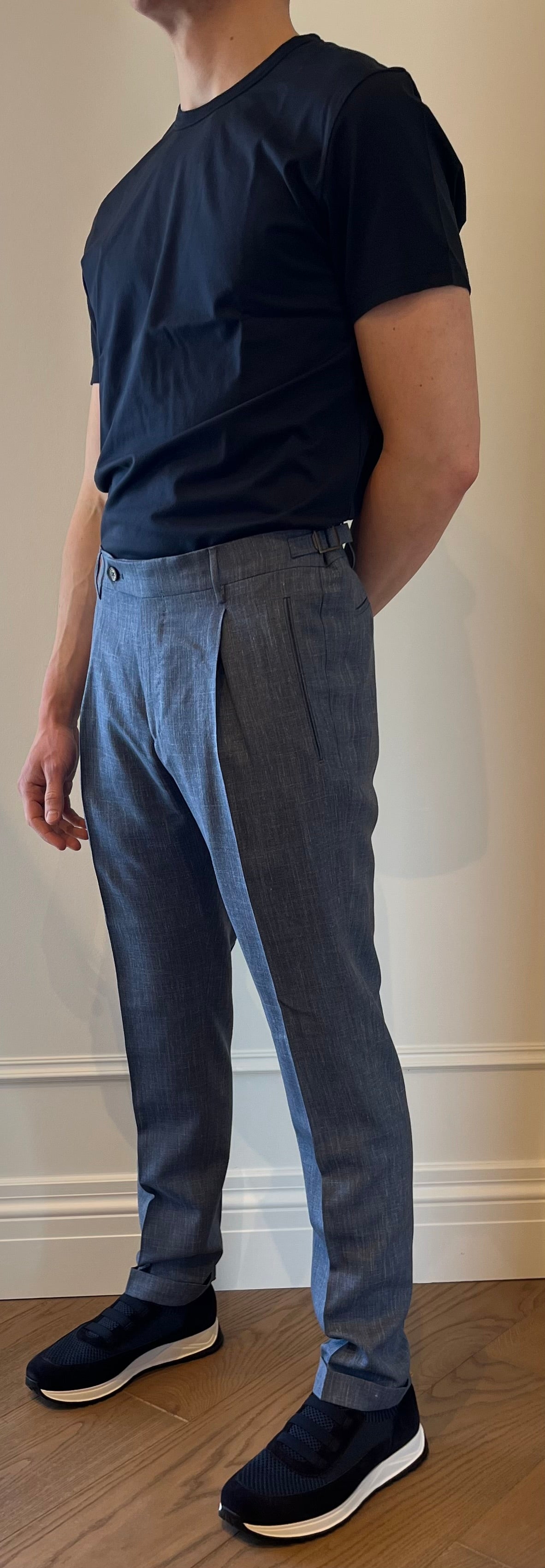 BERWICH Wool Silk Linen Pleated Pant