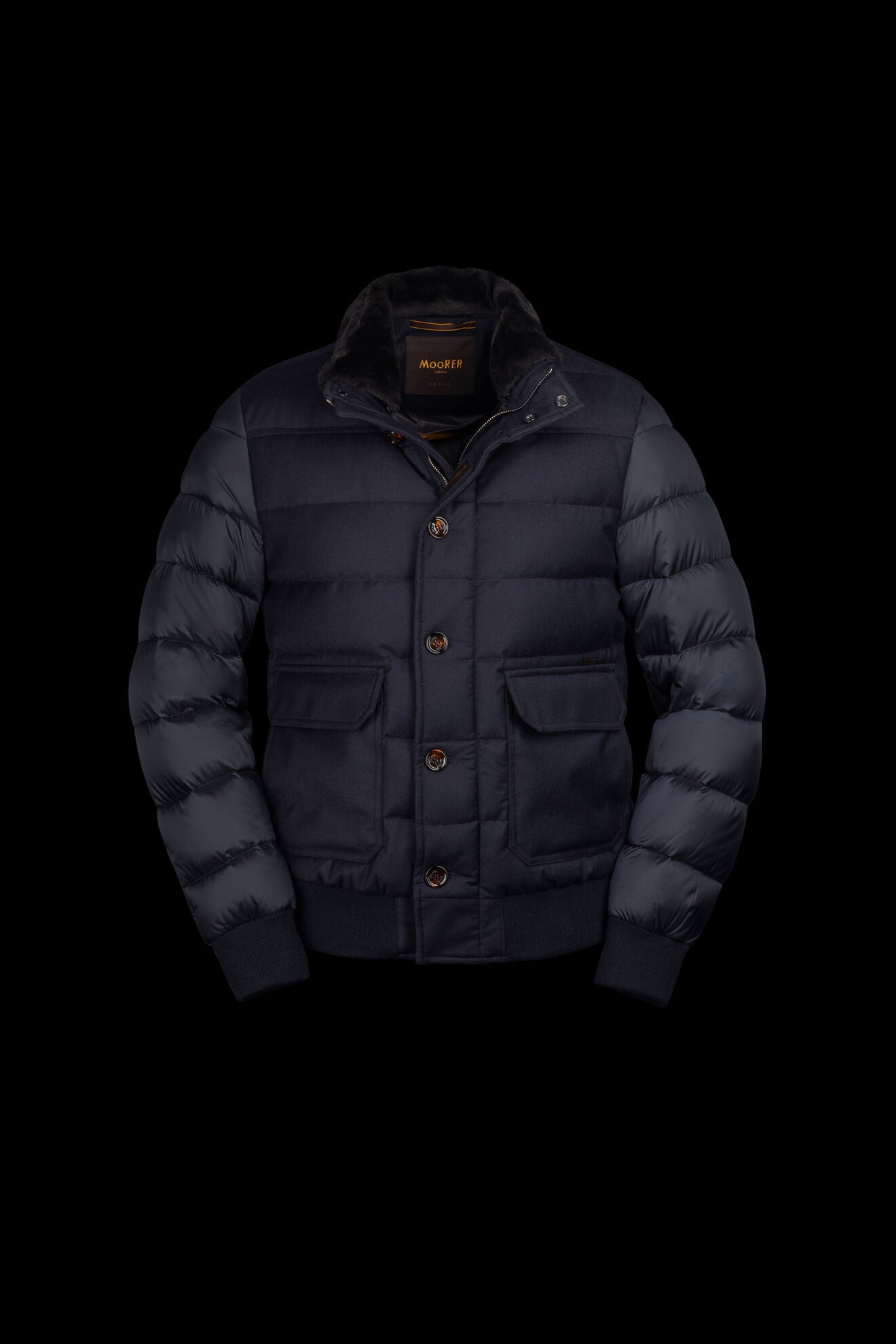 MooRER Fantoni Quilted Bomber | Navy