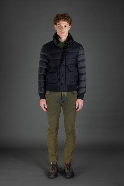 MooRER Fantoni Quilted Bomber | Navy