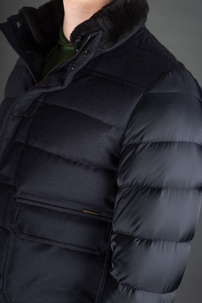 MooRER Fantoni Quilted Bomber | Navy