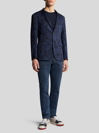 ETRO Floral Pattern Sports Jacket | Navy