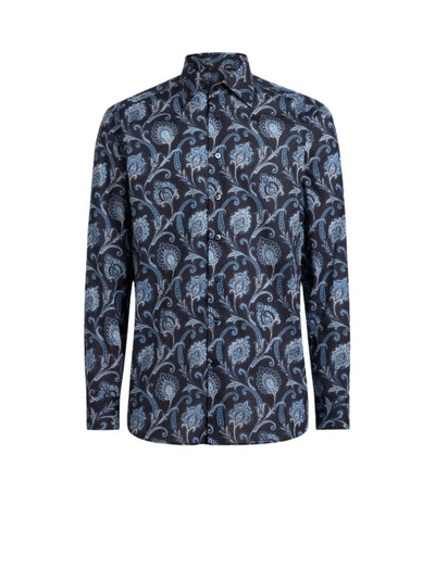 ETRO Navy Lavender Paisley Shirt