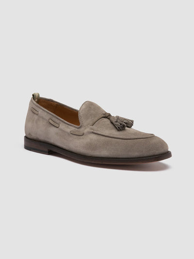 OFFICINE CREATIVE Taupe Suede Tassel Loafers