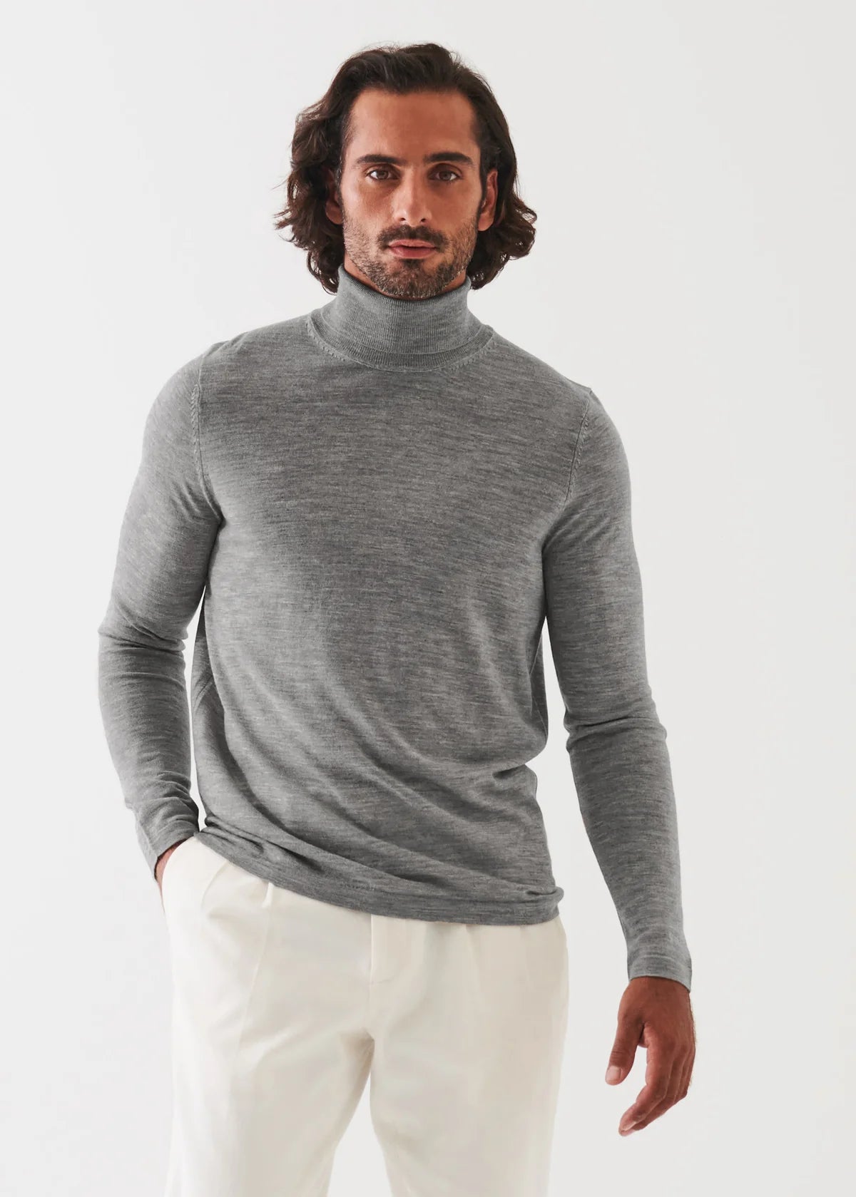 PATRICK ASSARAF Extra Fine Merino Turtleneck | Grey