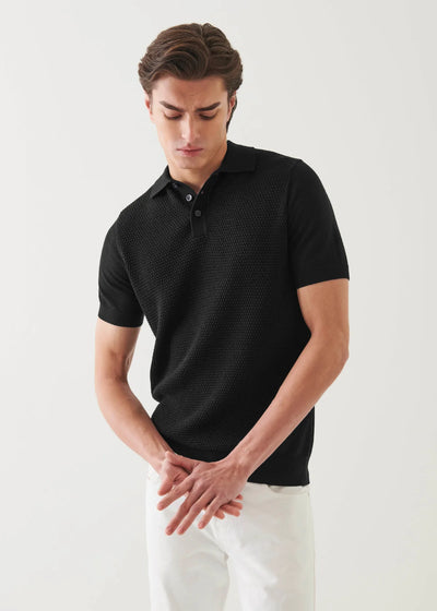 PATRICK ASSARAF Wool Silk Blend Knit Polo