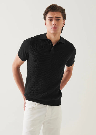 PATRICK ASSARAF Wool Silk Blend Knit Polo