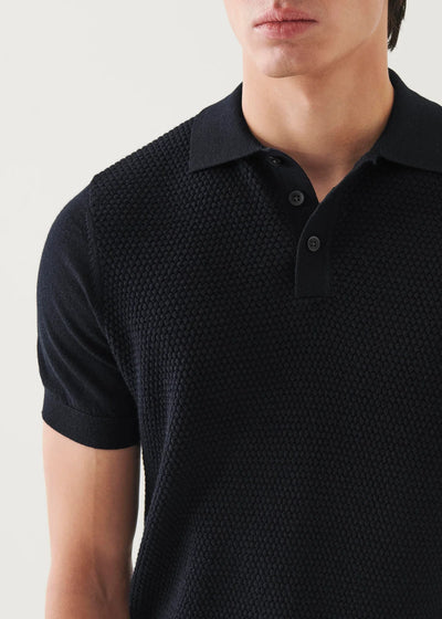 PATRICK ASSARAF Wool Silk Blend Knit Polo