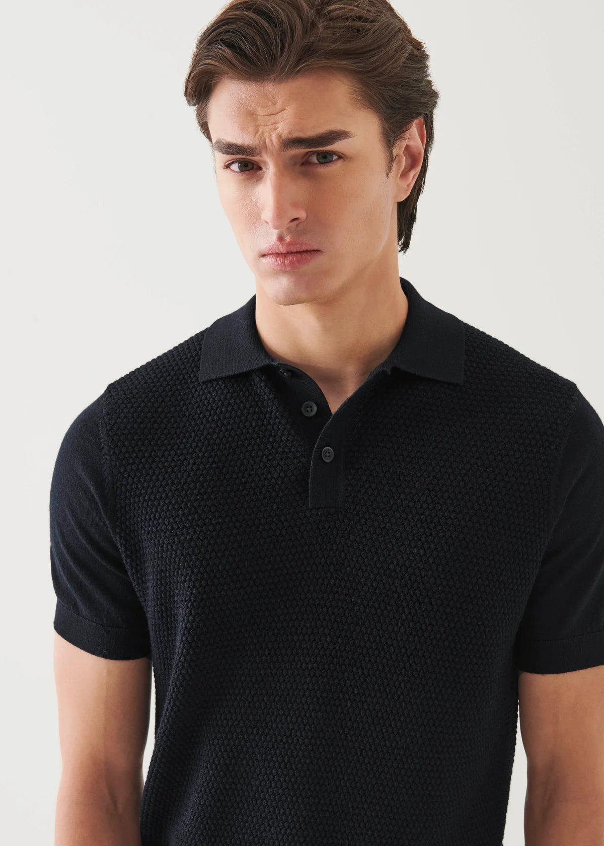 PATRICK ASSARAF Wool Silk Blend Knit Polo