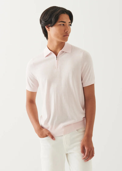 PATRICK ASSARAF Cotton Cashmere Zip Polo