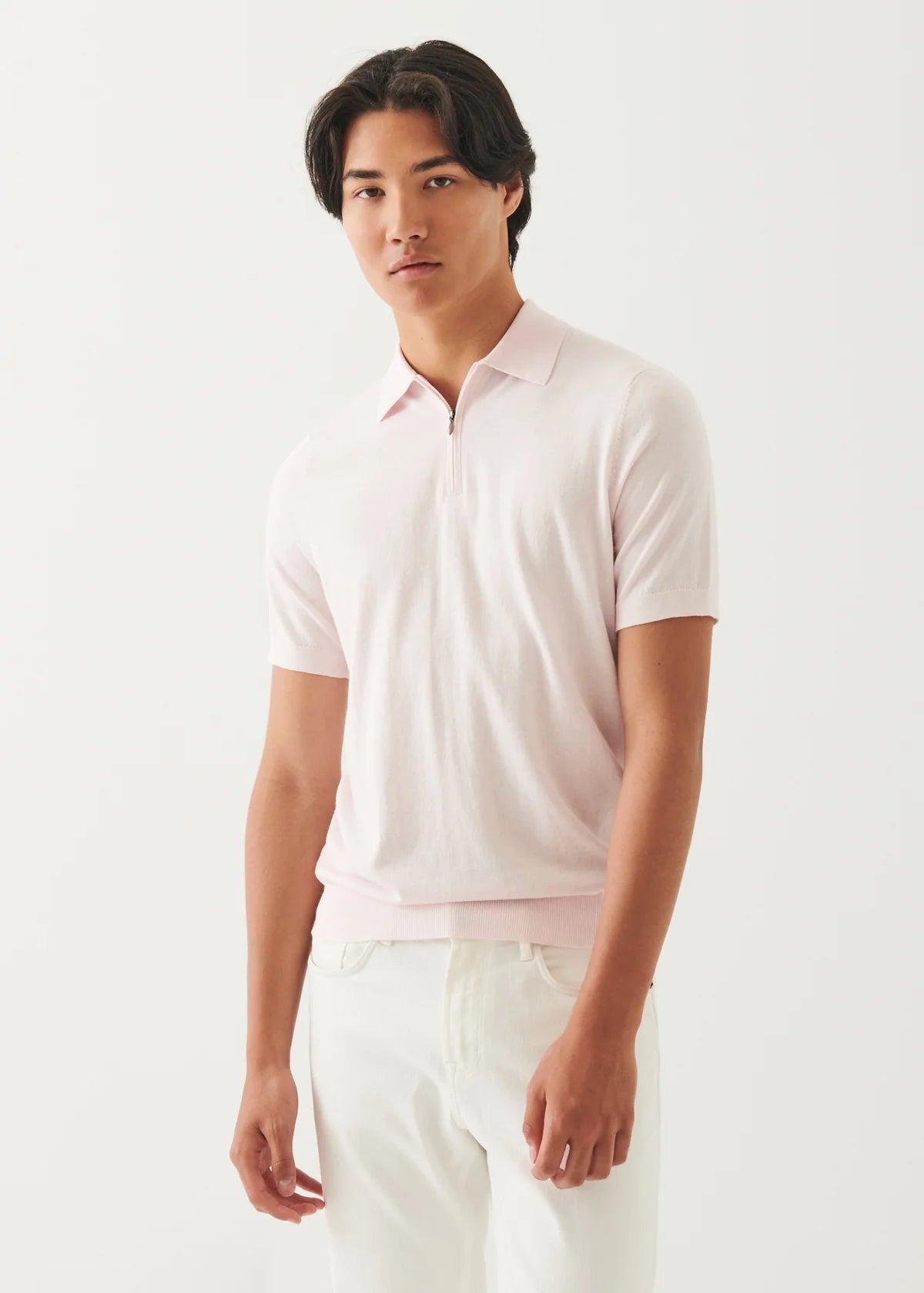 PATRICK ASSARAF Cotton Cashmere Zip Polo