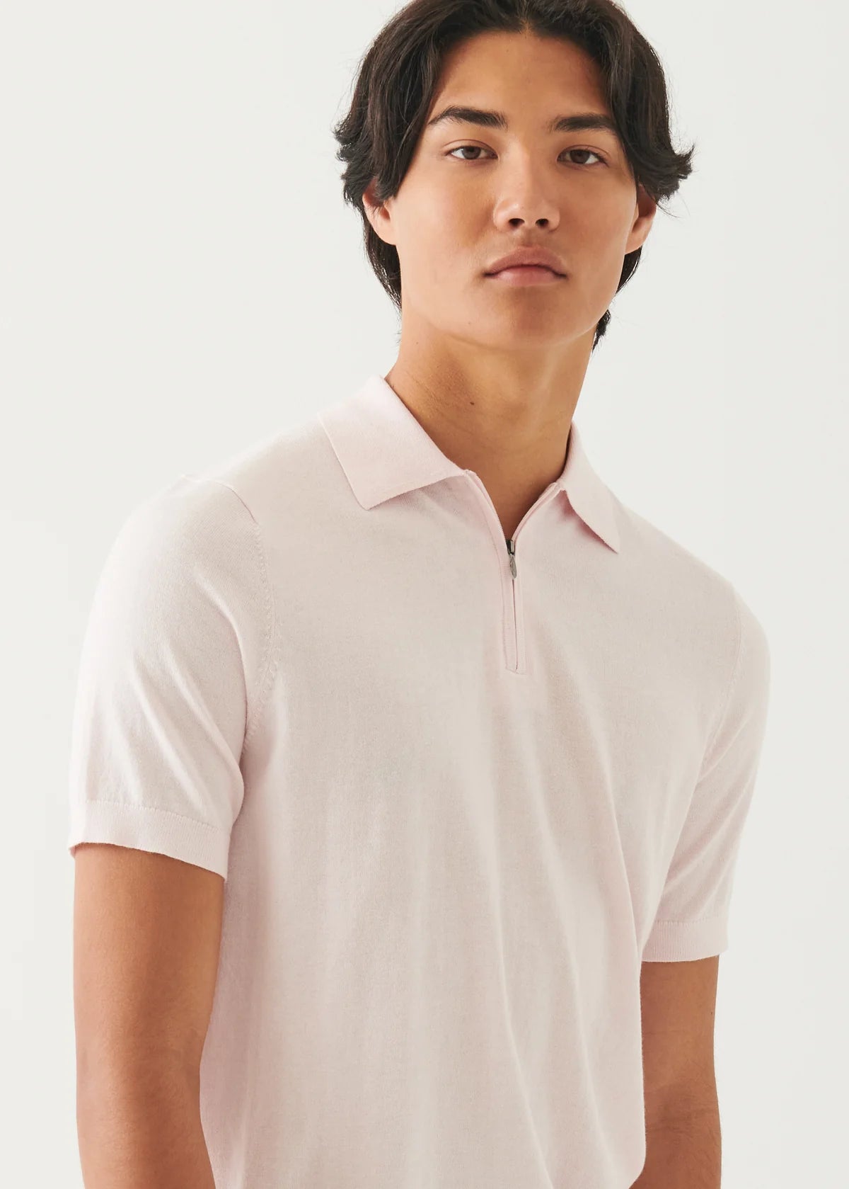 PATRICK ASSARAF Cotton Cashmere Zip Polo