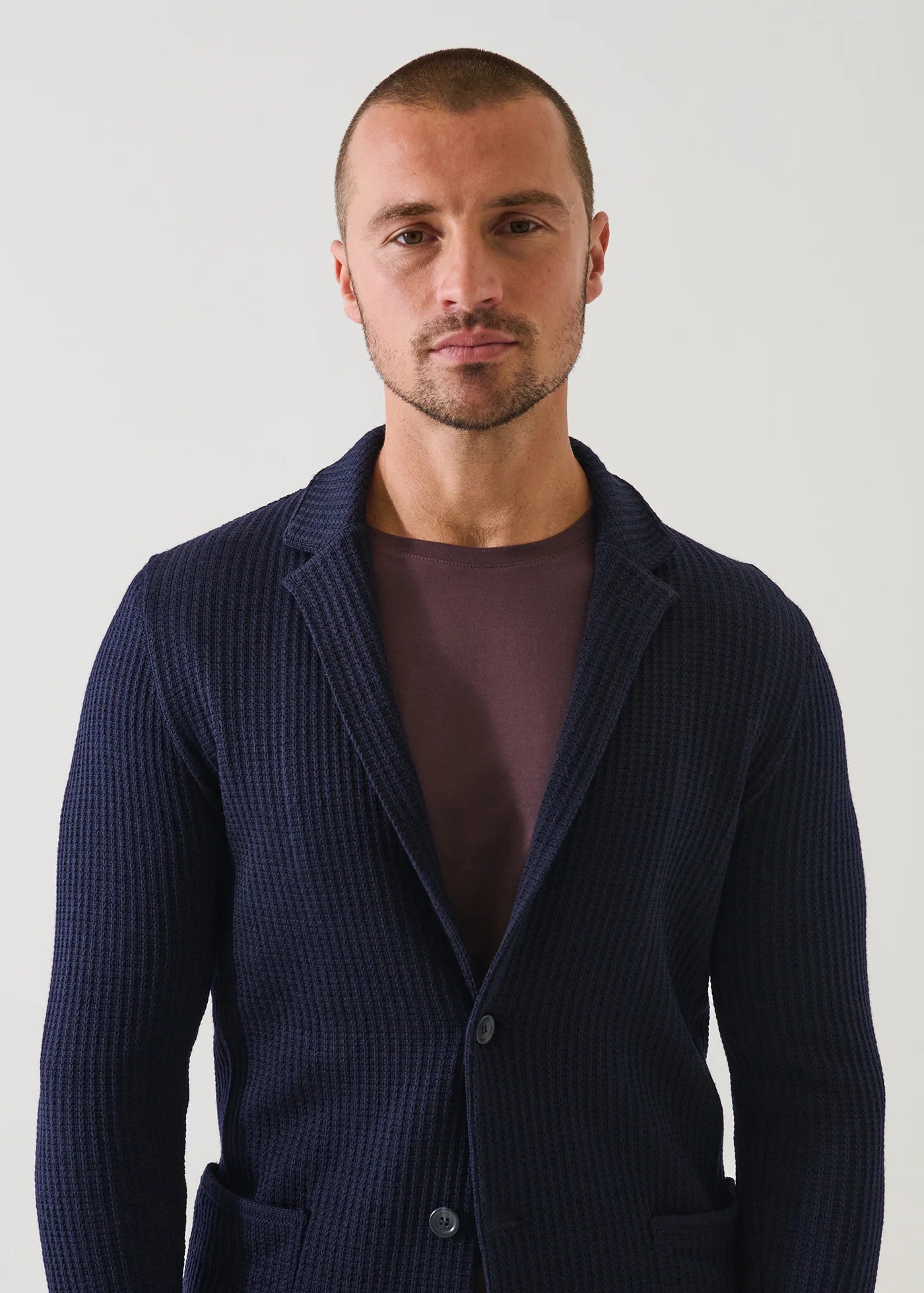 PATRICK ASSARAF Chain Stitch Knit Blazer