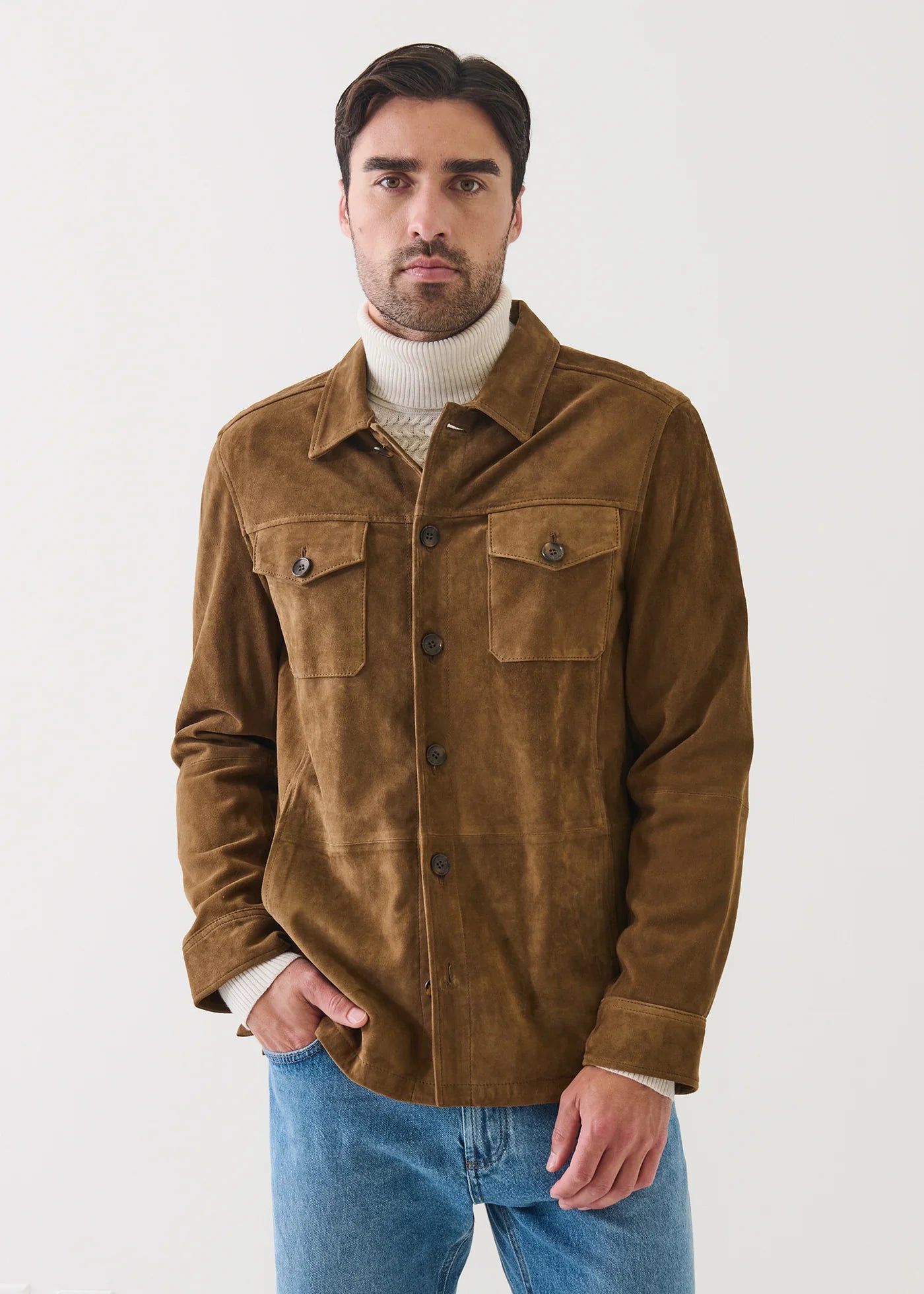 PATRICK ASSARAF Suede Utility Jacket