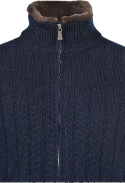 GRAN SASSO Cashmere Mink Zip Cardigan