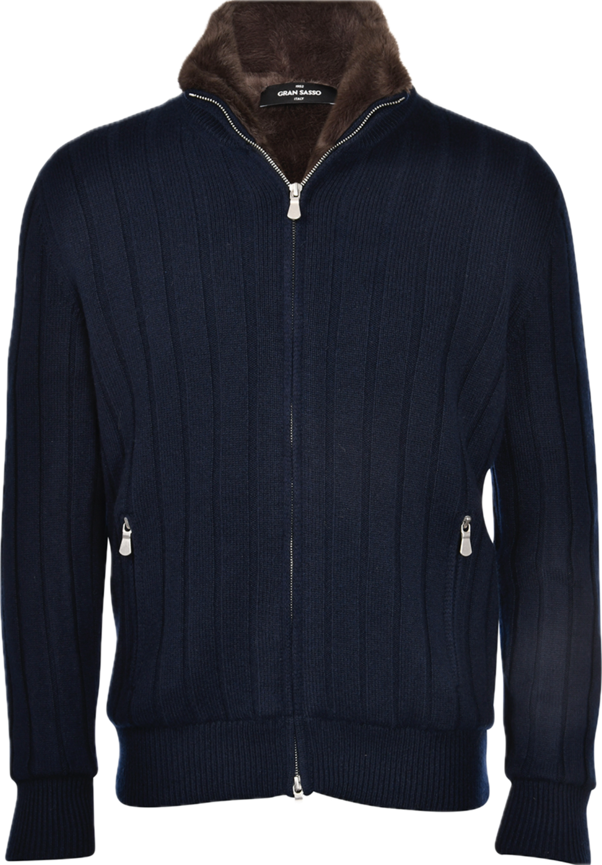 GRAN SASSO Cashmere Mink Zip Cardigan