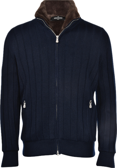 GRAN SASSO Cashmere Mink Zip Cardigan