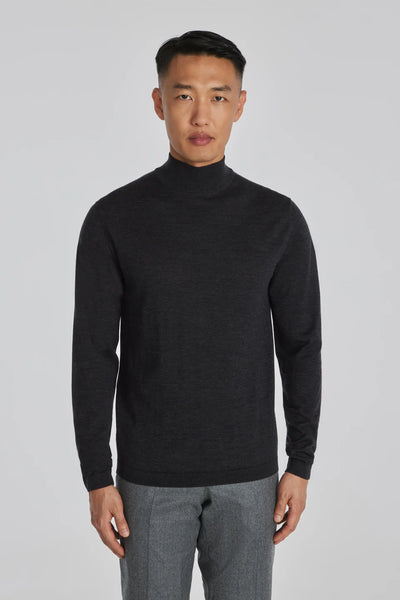 JACK VICTOR Wool Silk and Cashmere Mock Neck