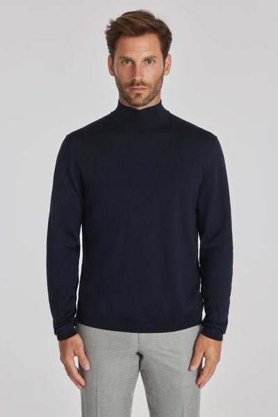 JACK VICTOR Wool Silk and Cashmere Mock Neck