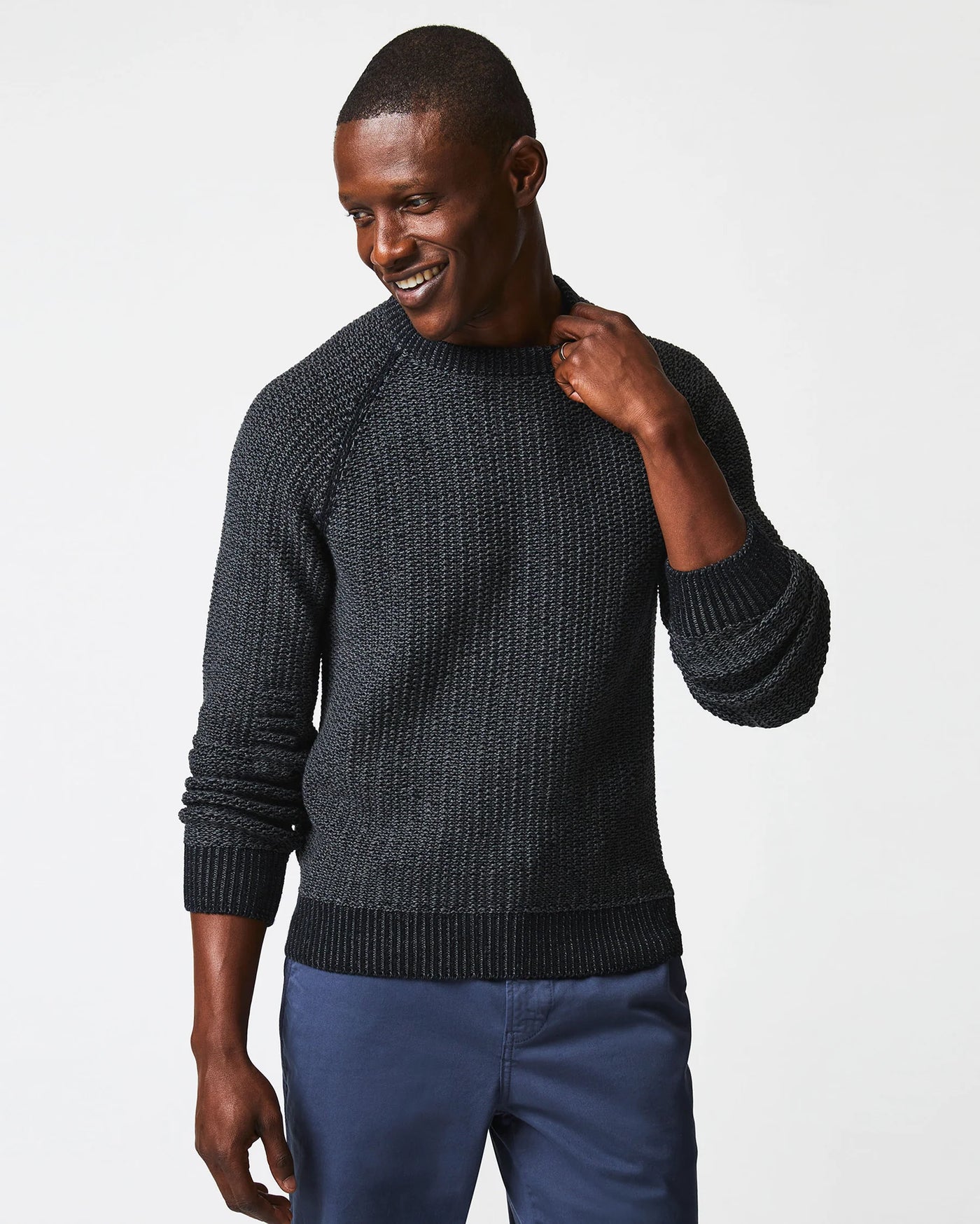 BILLY REID Marled Crewneck Sweater | Black