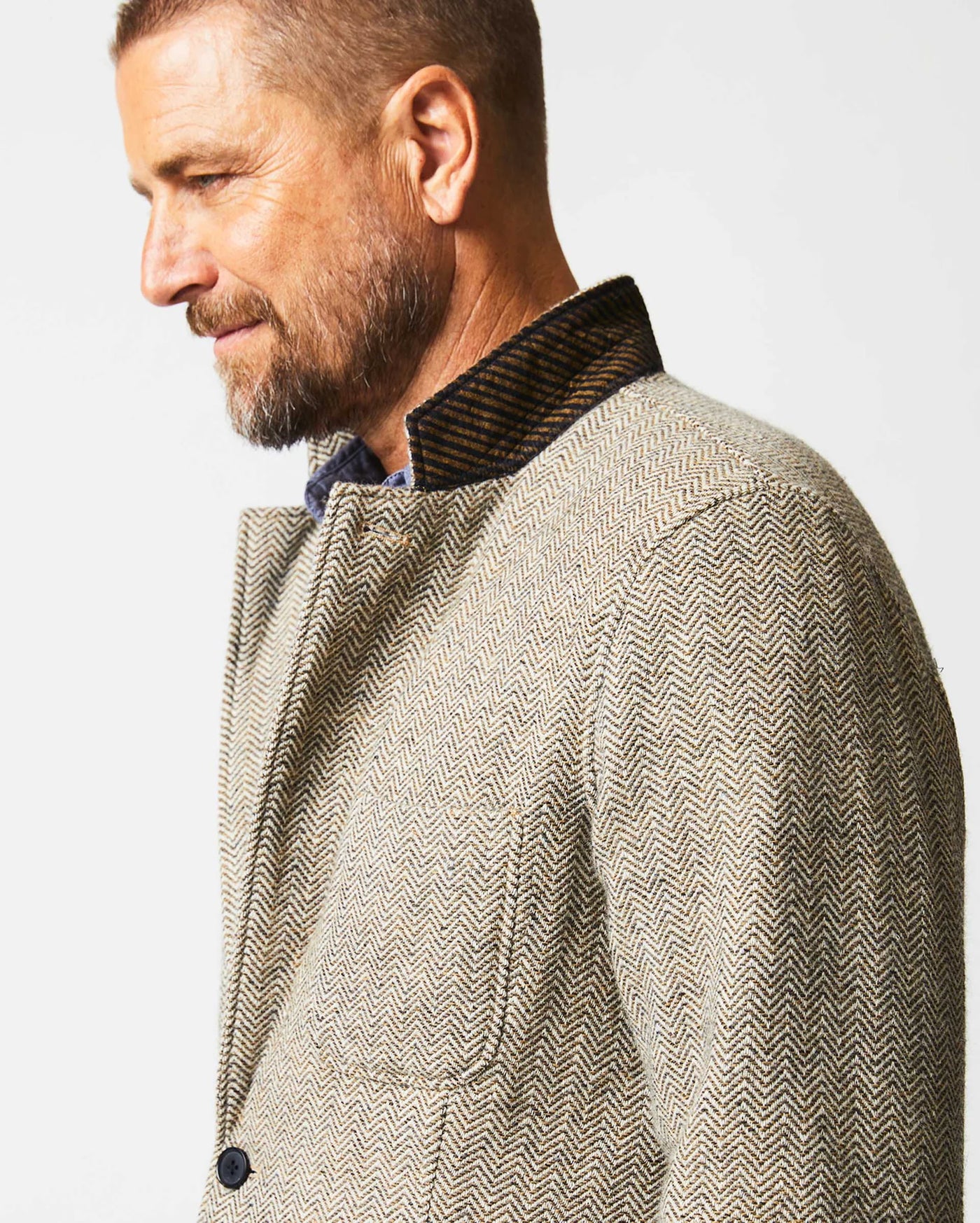 BILLY REID Herringbone Leo Jacket | Brown