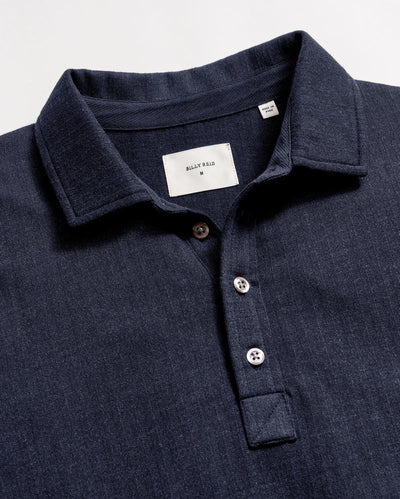 BILLY REID Long Sleeve Herringbone Polo